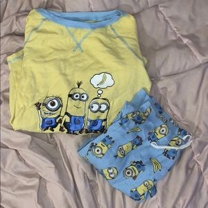 Minion long sleeve girl pajamas